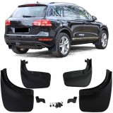 Set de aparatori de noroi fata si spate negre, potrivite pentru VW Touareg II 7P 2010-2018 Performance AutoTuning