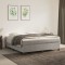 vidaXL Pat box spring cu saltea, gri deschis, 180x200 cm, catifea