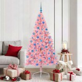 vidaXL Pom de Crăciun artificial pre-iluminat Roz 180 cm PVC 3397083