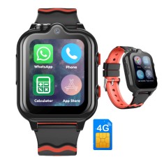 Smartwatch Copii 4G, Cartelă SIM, WhatsApp, Wi-Fi, GPS, Apeluri Video, Mod Ascultare-Foto Spion, Buton SOS, Control Aplicații, GITECH&reg; D35 Pro, Negru