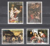 A12 S6 8 - Timbre foarte vechi - Guyana - Tizian 500 ani - pictura, Arta, Stampilat