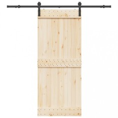 vidaXL Set feronerie pentru uși glisante, negru, 200 cm, oțel