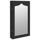 Cumpara ieftin Dulap de bijuterii cu oglinda de perete, negru, 37,5x10x67 cm
