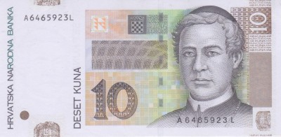 Bancnota Croatia 10 Kuna 2001 - P38a aUNC ( vezi descriere ) foto