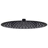 Cumpara ieftin Cap de dus tip ploaie rotund, negru, 30 cm, otel inoxidabil