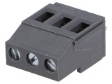 Regletă de conexiuni pentru PCB 90&deg; 5mm 3 piste 20A