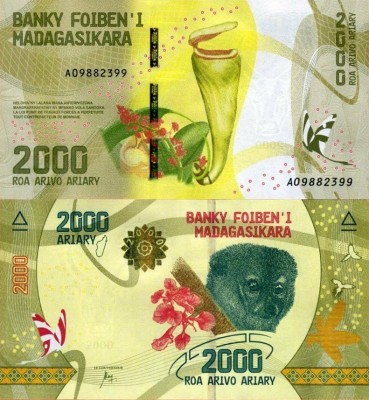 MADAGASCAR 2.000 ariary ND (2017) UNC!!! foto