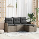 VidaXL Set de canapele pentru grădină 4 pcs Gri 176 x 117 x 85 cm