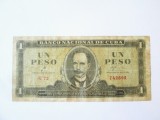 Rara! Cuba 1 Peso 1961,bancnota cu semnatura lui Che Guevara(Presedinte Banca Nationala Cubaneza) la cel mai mic pret,vedeti fotografiile.