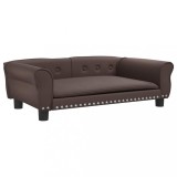 Cumpara ieftin Pat de caini, maro, 95x55x30 cm, piele ecologica