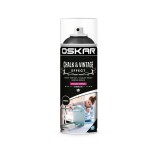 Spray vopsea Oskar Chalk &amp; Vintage Effect charcoal interior / exterior, 400 ml, Negru