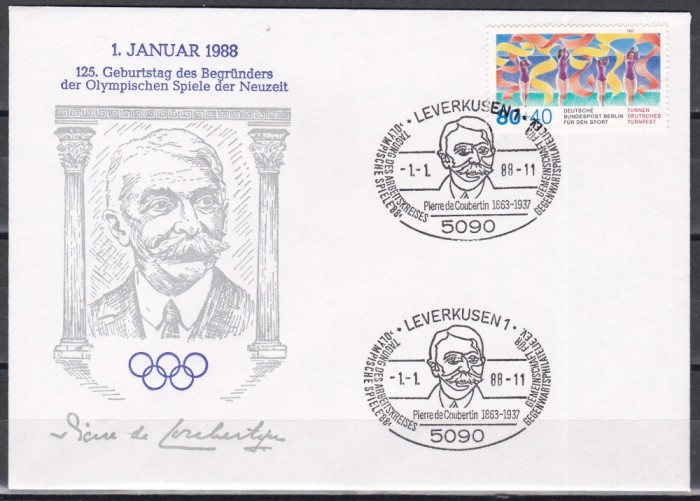 Germania 1988 - Jocurile Olimpice - Pentru sport, FDC