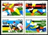 Brazilia 1988 - Fotbal,4 v.in bloc neuzat,perfecta stare(z), Nestampilat