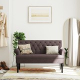 VidaXL Banchetă cu spătar, maro &icirc;nchis, 120x62x75,5 cm, textil