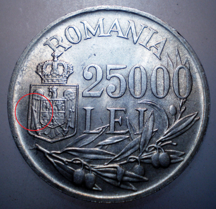 R.211 ROMANIA MIHAI I 25000 LEI 1946 EROARE RARA