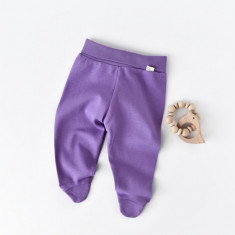 Pantaloni cu Botosei - Bumbac organic Mov BabyCosy (Marime: 0-3 Luni)