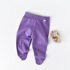 Pantaloni cu Botosei - Bumbac organic Mov BabyCosy (Marime: 3-6 Luni)