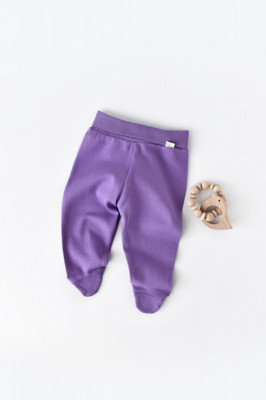 Pantaloni cu Botosei - Bumbac organic Mov BabyCosy (Marime: 0-3 Luni) foto