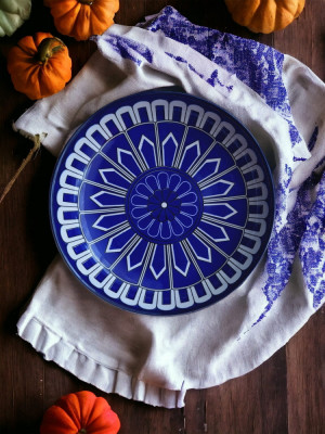 Set 6 farfurii albastre din ceramică foto