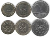 POLONIA Lot Nr 3 / 3 buc - 2 + 5 + 20 ZLOTI / ZLOTYCH 1985