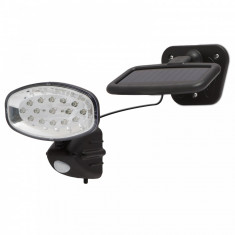 Lampa Solara LED cu Senzor de Miscare si Lumina tip Proiector pentru Perete foto