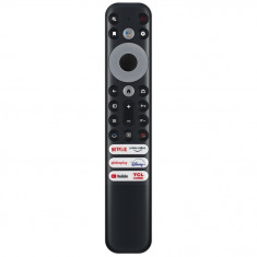 Telecomanda pentru Smart TV TCL RC902V FMR2, x-remote, functie vocala, Netflix, YouTube, Disney+, Prime Video, Globoplay, Negru