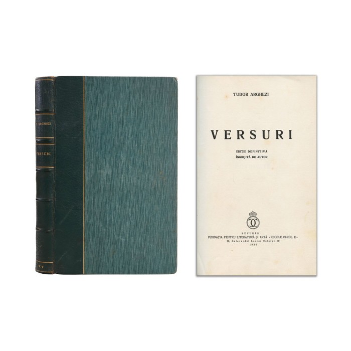 Tudor Arghezi, Versuri, 1936, exemplar numerotat - Cu dedicație