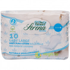 Absorbante Lungi din Bumbac Natural, fara Aripioare 3 Picaturi Serena Lady 10buc