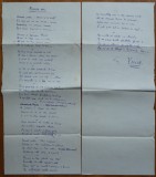 Manuscrisul poeziei parodice Cronica mea, de Alexandru Hodos, semnata de acesta cu pseudonimul literar Yorick