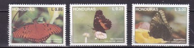 Honduras 1992 fauna fluturi MI 1142-1144 MNH foto