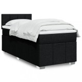 VidaXL Pat box spring cu saltea, negru, 90x190 cm, textil 3286925