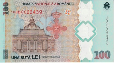 Romania, 100 lei 2019 UNC_polymer + pliant + plic BNR_100B 0022439 foto