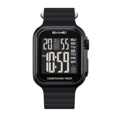 Ceas Digital Barbati SKMEI 2269 Negru , Functii Multiple, Design Elegant, Cronometru, Rezistent la Apa 3ATM