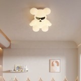 Lustra LED ursulet pentru camera copiilor, 95W, 3 culori lumina, alb