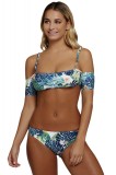 Costum Baie Tankini Dama, Imprimeu Floral, Maneci Scurte, Bustiera cu Burete Detașabil, Chilot Clasic, M/L, XXL