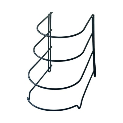 Suport din metal pentru tigai, negru mat, 4 rafturi, SM023B, 290 x 185 x 245 mm foto