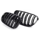 Grile duble radiator compatibile cu : BMW seria 5 F10 / F11 2010-2017, negru lucios M-design