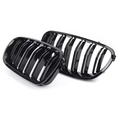 Grile duble radiator compatibile cu : BMW seria 5 F10 / F11 2010-2017, negru lucios M-design foto