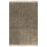 VidaXL Covor Kilim, gri taupe, 120 x 180 cm, bumbac