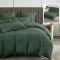 Lenjerie de pat natur uni baroque 6 piese cu husa (verde)