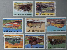 insulele cook - Timbre trenuri, locomotive, cai ferate, nestampilate MNH foto