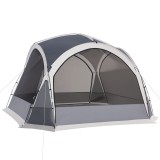 Outsunny Cort de camping tip d&ocirc;me familial pentru 6-8 persoane cu 4 uși cu plasă de zipp&eacute;, material Oxford și c&acirc;rlig pentru lampă | Aosom Romania