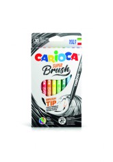 Carioca, Varf Flexibil - 1-6mm (tip Pensula), 10 Culori/cutie, Carioca Super Brush foto