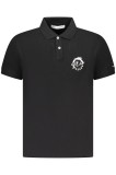 Cumpara ieftin Trussardi Tricou polo barbati, cu imprimeu grafic, Regular fit, Negru, S