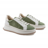 Pantofi Dama, Caspian, Cas-3036-z, Casual, Piele intoarsa, Verde