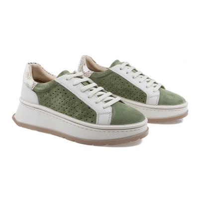 Pantofi Dama, Caspian, Cas-3036-z, Casual, Piele intoarsa, Verde foto