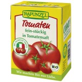 Sos tomate bio Rapunzel cu bucati fine de rosii, fara zahar adaugat, eco, 400g