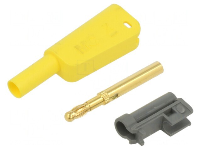 Conector Banană 4mm 19A 1kV Galben Izolat