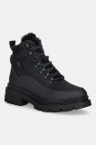 U.S. Polo Assn. botine ALICYA001A culoarea negru, cu toc plat, izolat, ALICYA001W/EHY2