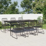 Set mobilier de gradina, 7 piese, negru, ratan PVC GartenMobel Dekor, vidaXL